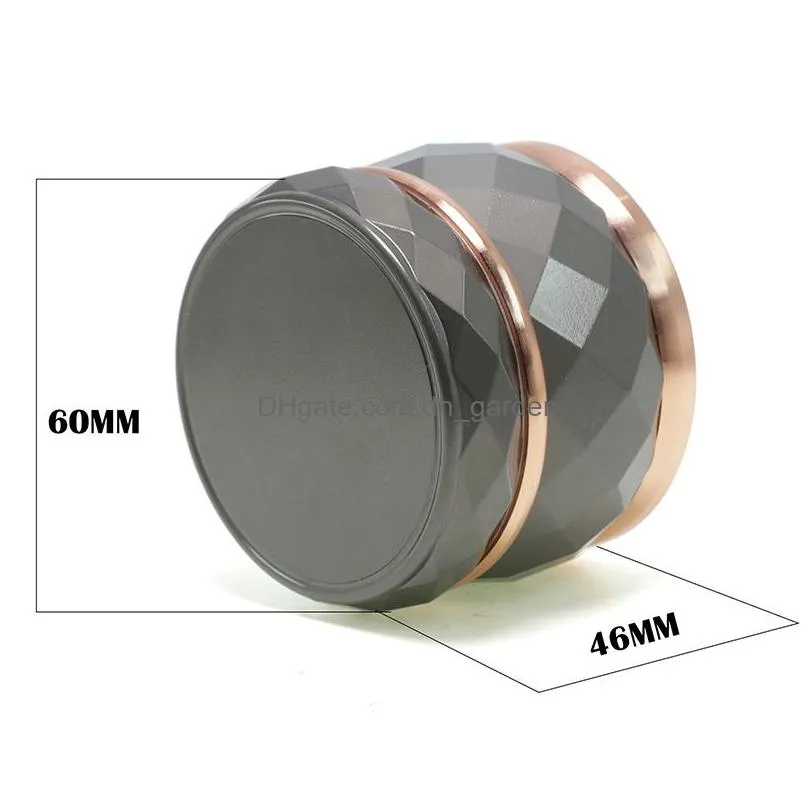 60mm zinc alloy smoke grinder household smoking accessories creative drum shaped color matching 4 layer tobacco grinders