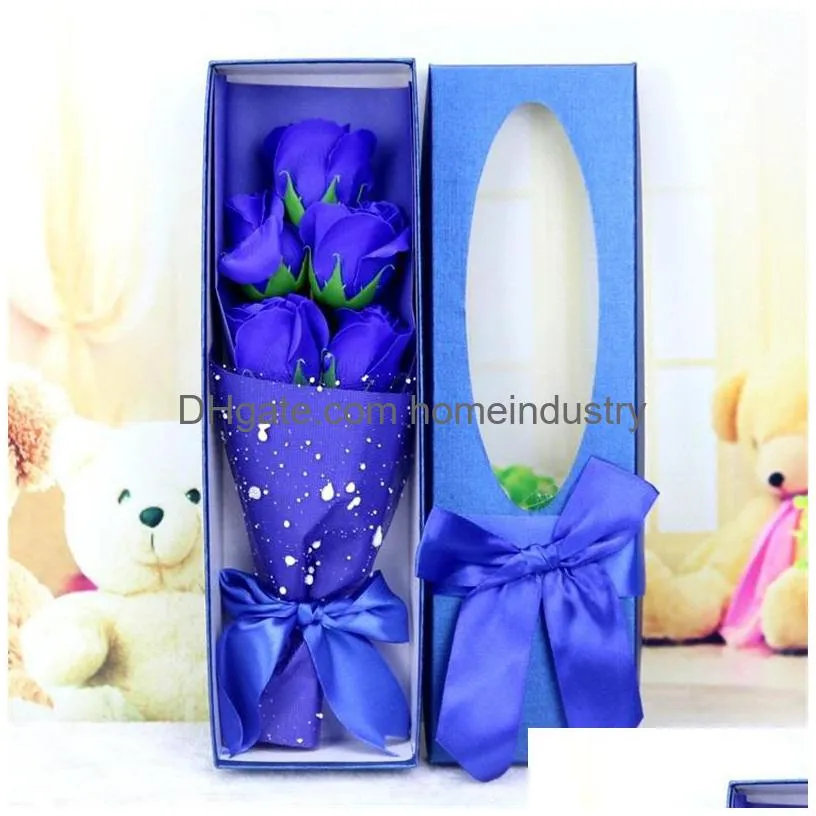 artificial soap roses flowers with little cute teddy delicate boxed five immortal flower or three flowers 8 8hr f r