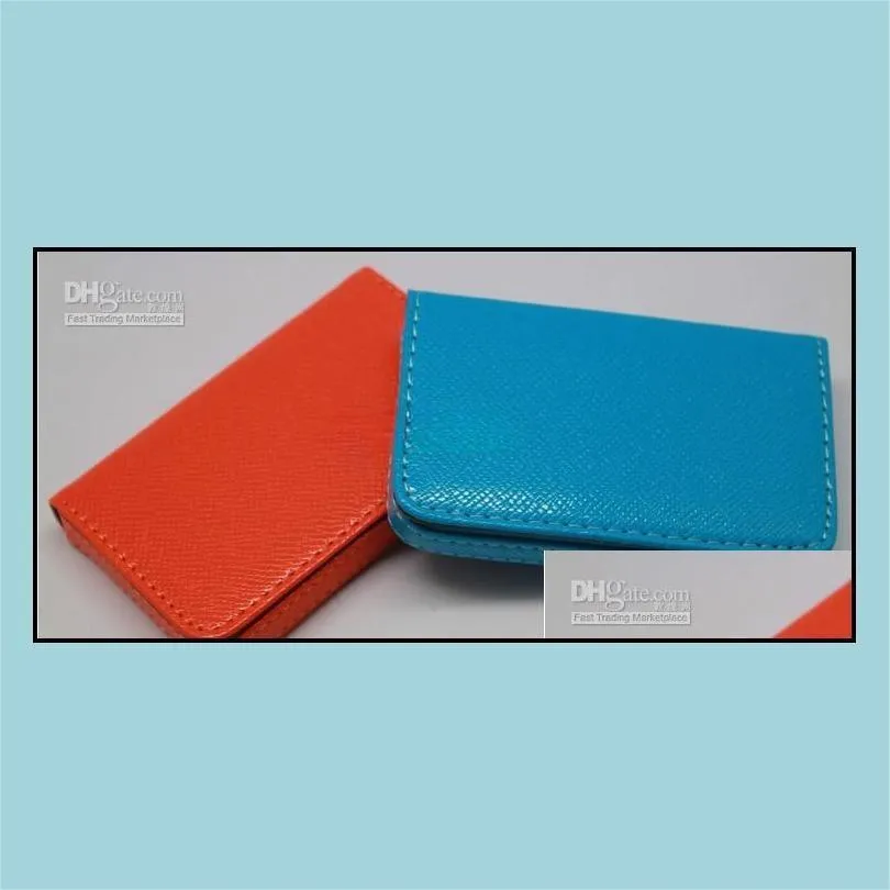 business party favors men women luxury pu leather business cards case bank credit card wallet cases holders box