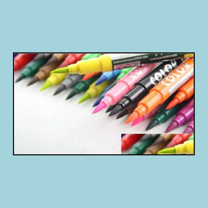 brush double color cartoon pen marker watercolors sketch handpainted pen soft super brush broad twin tip manga ciao