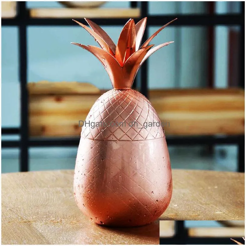 stainless steel pineapple wine glass creative fruit shape electroplating cocktail cup home bar restaurant supplies 500ml