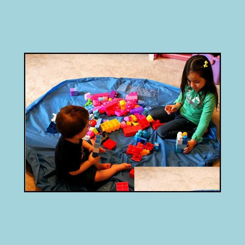 children kids play mat toy mats portable collapsible large nylon storage bag toys organizer rug box dolls 150cm blue pink xl gift