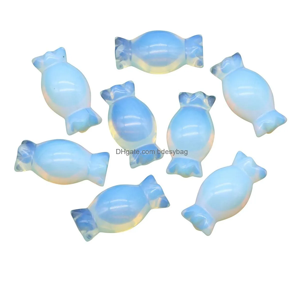 natural candy figurine stones reiki healing opalite color quartz hand carved sweets for halloween christmas gift