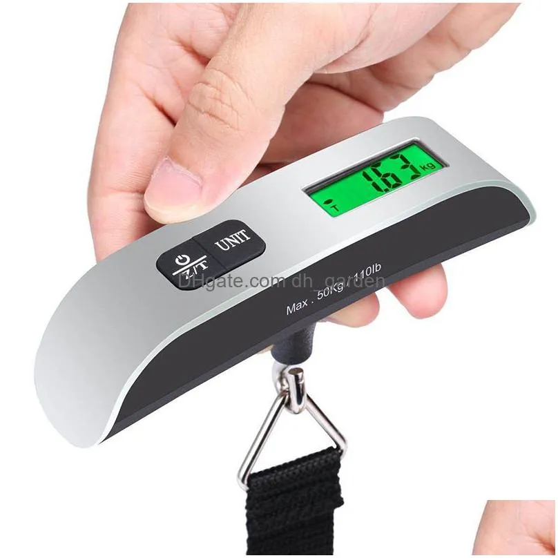 portable lcd luggage scale 50kg/110lb electronic digital hanging scales travel baggage weighing spring scale