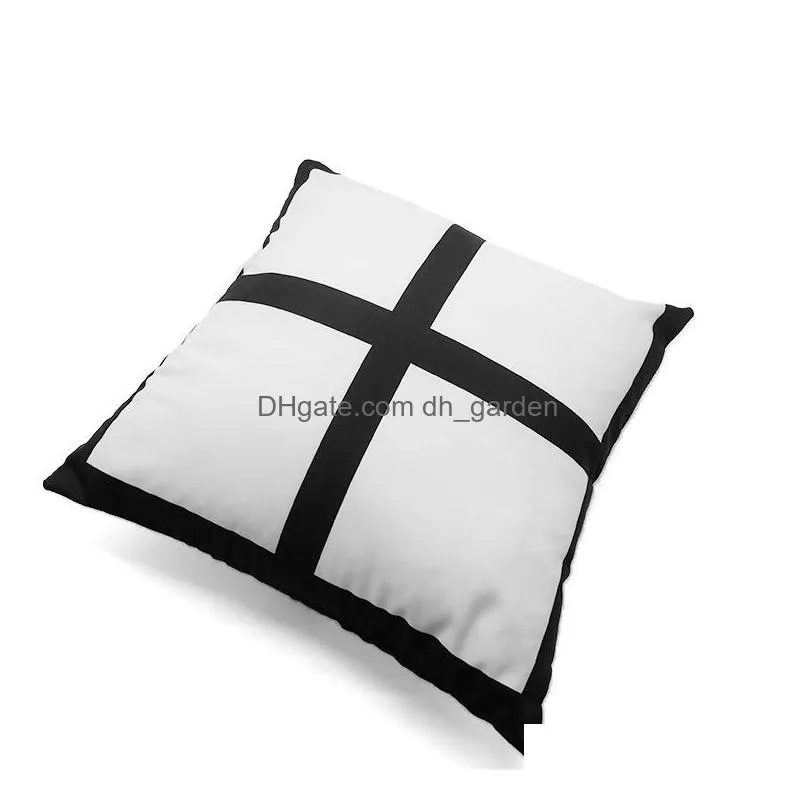 40x40cm sublimation blank household pillow case four square grid heat transfer living room sofa diy decorative pillowcase