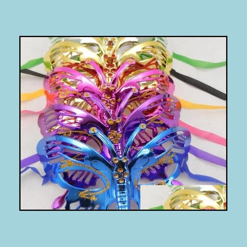 new halloween mask children masquerade mask coloured drawing or pattern plating butterfly princess coloured hot