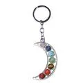 12pc/set 7 chakra yoga stone keychain multicolor natural stone beads healing crystal key chain for women reiki spiritual sleutelhanger