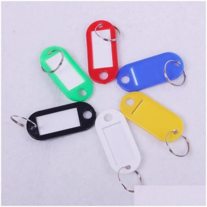 creative party favor suitcases classification tags plastic language keychain id name cards labels with ring hotel home blank key multi color 0