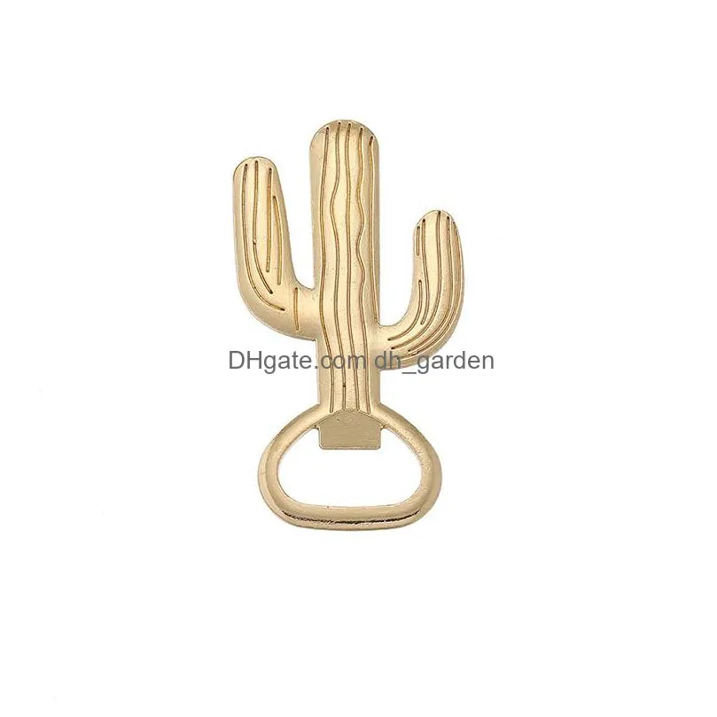 household portable beer bottle opener creative cactus shape golden corkscrew wedding guest gift bar kitchen tool