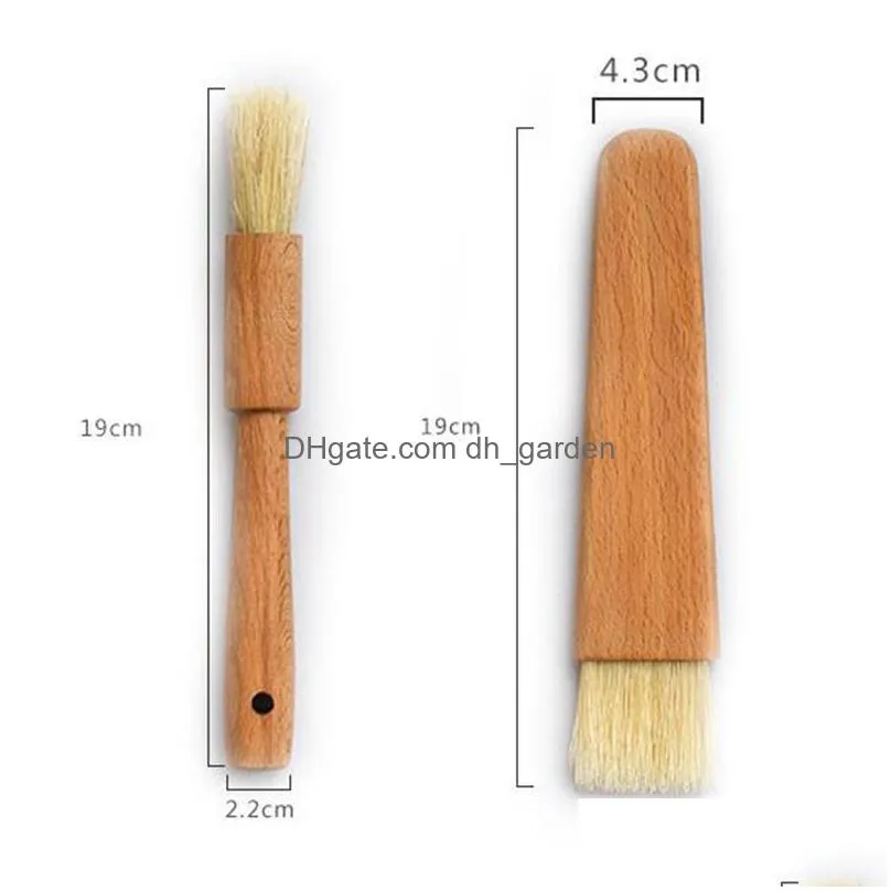 beech butter honey sauce baking brushes wooden bristle bbq brush household kitchen cooking tools