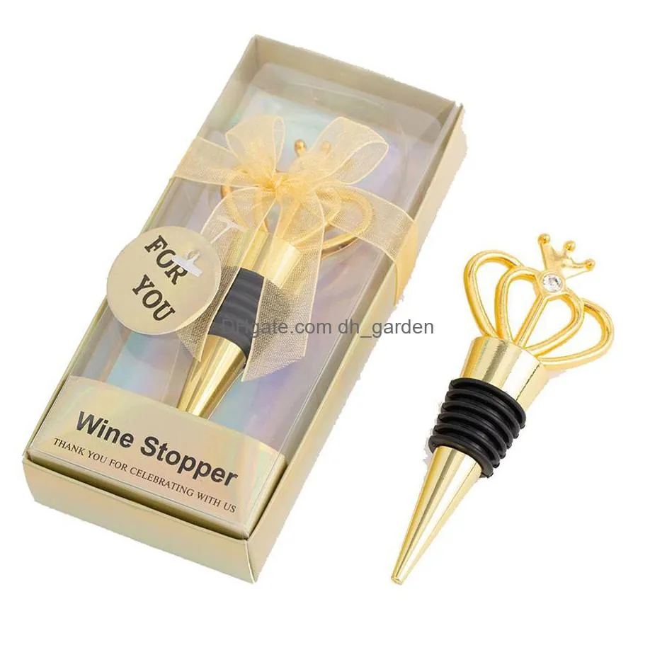 diamond crown wine stopper home kitchen bar tool fashion environmental protection metal seal stoppers wedding guest gift