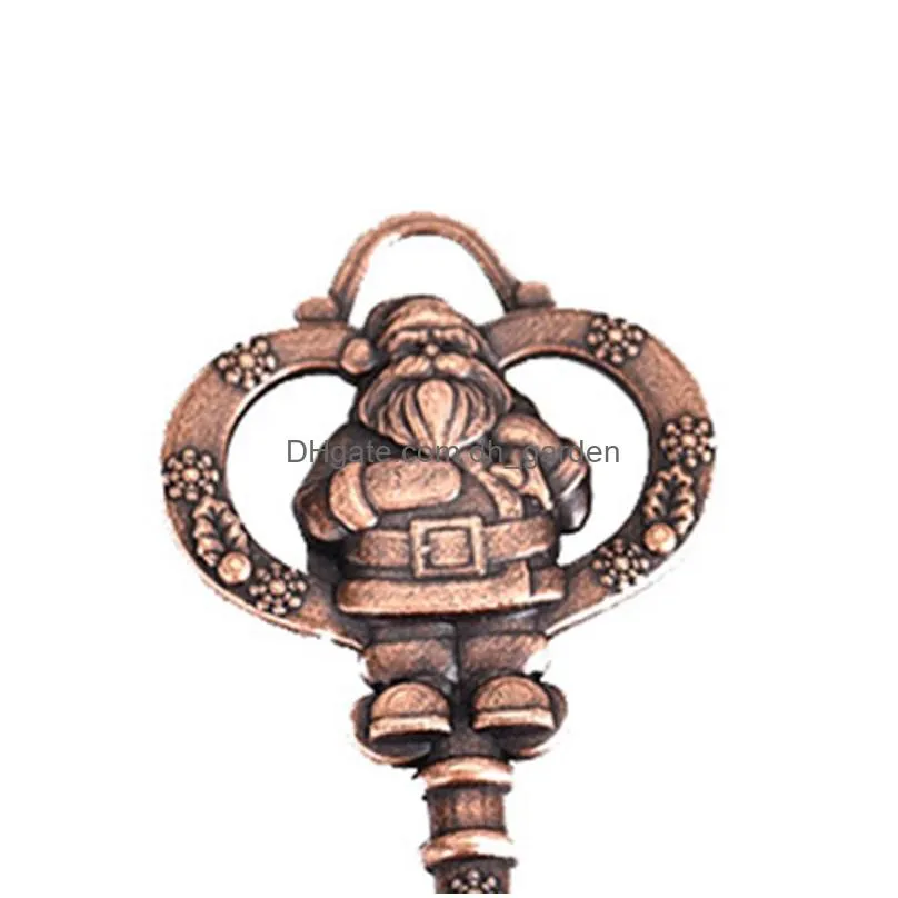 retro santa claus bottle opener keychain keyring household kitchen tool corkscrew christmas gift