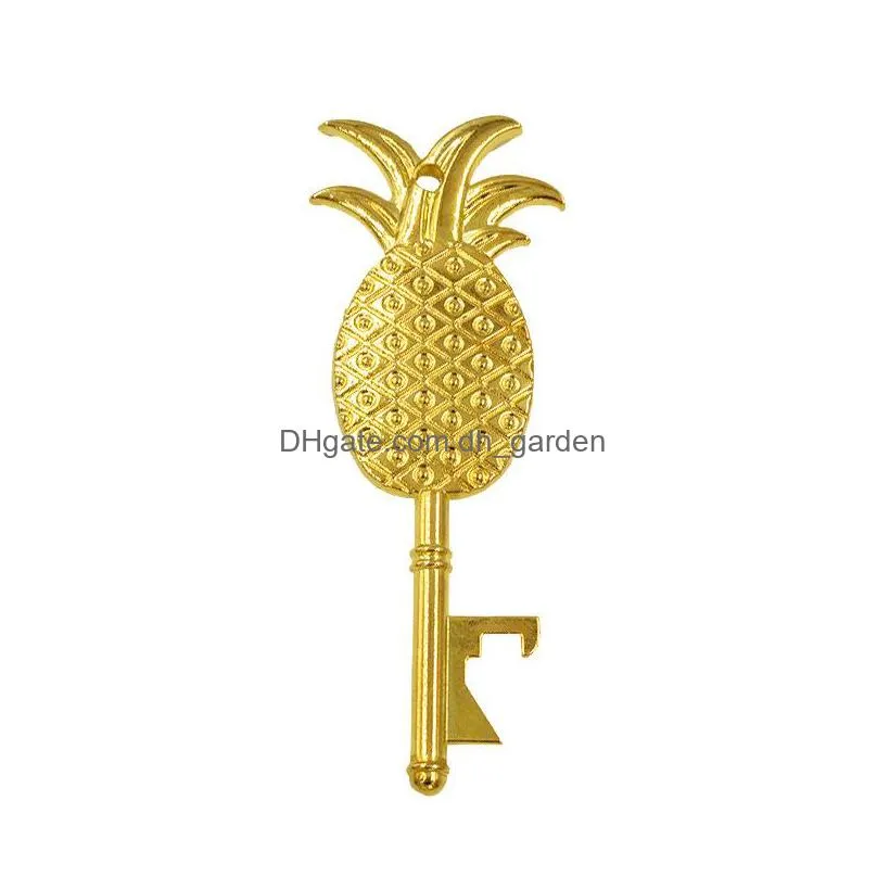 creative pineapple shape bottle opener metal key opener corkscrew hangable multifunctional kitchen tools