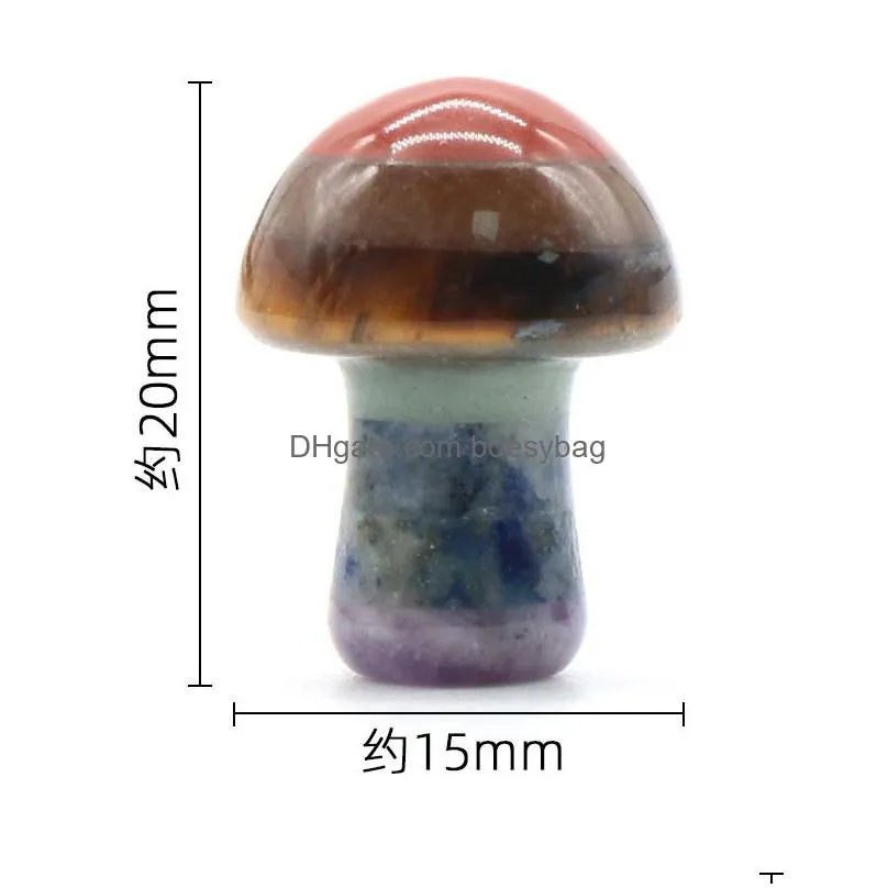 20mm opalite mushroom sculpture mini mushrooms gemstone decoration colorful stone decor crafts for garden yard decor