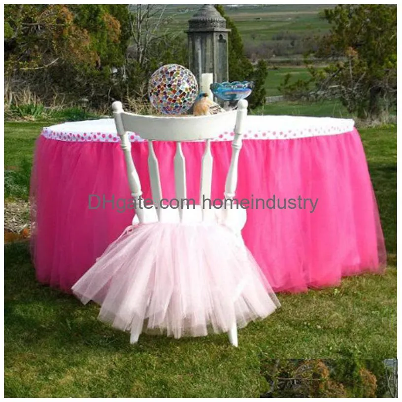 Party Decoration 50Cmx45Cm European Style Chair Tutu Skirt Lovely Ruffles Decorations Plastic Garden Chairs Ers Birthday Partys Supplies 18 Dh2Pl From Homeindustry 6.37 DHgate.Com