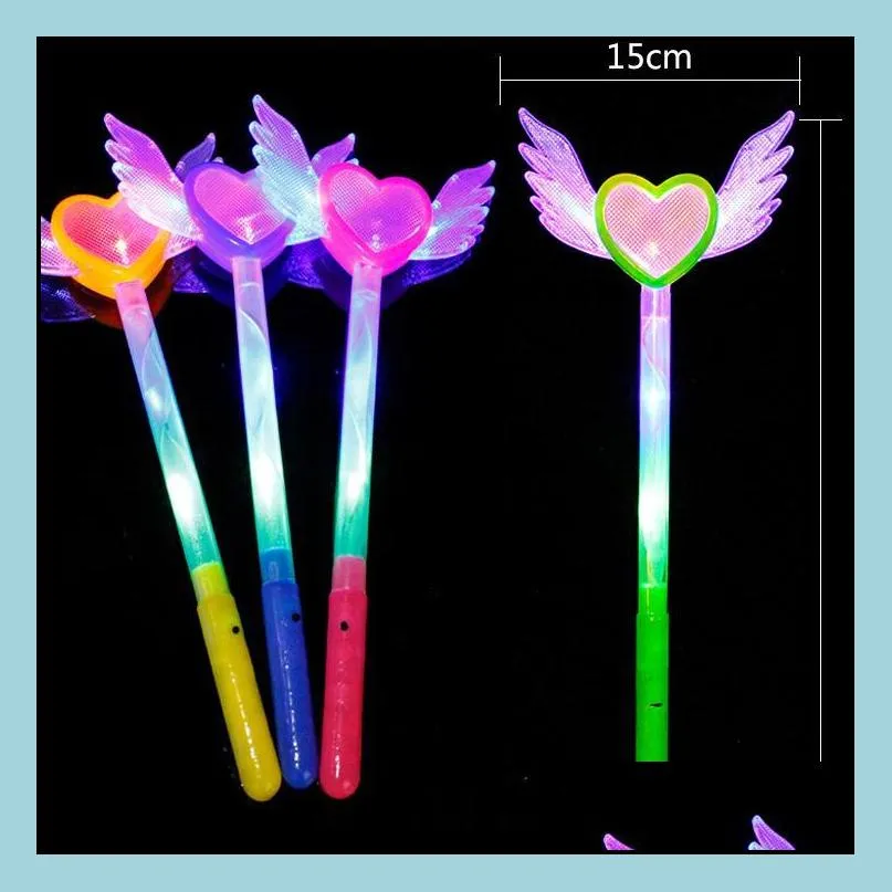 led magic wands flash fairy angel heart wings wand cosplay fancy dress glow sticks party light up atmosphere props props favors gift