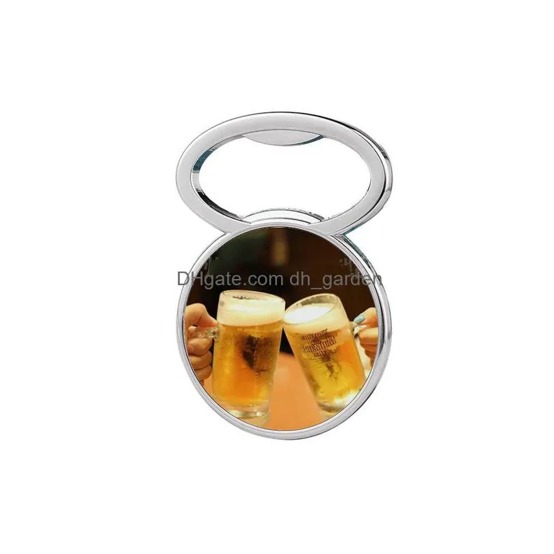 heat transfer metal beer bottle opener fridge magnet sublimation blank diy corkscrew household kitchen tools 3 styles