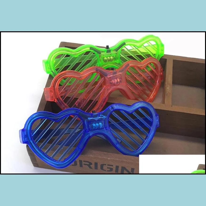 led light up shutter shades sunglasses neon party decoration flashing heart glowing glasses for adults kids