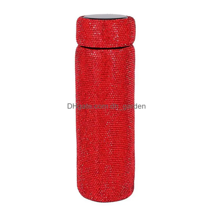 500ml diamond tumblers stainless steel thermos cup outdoor portable water cup valentines day gift