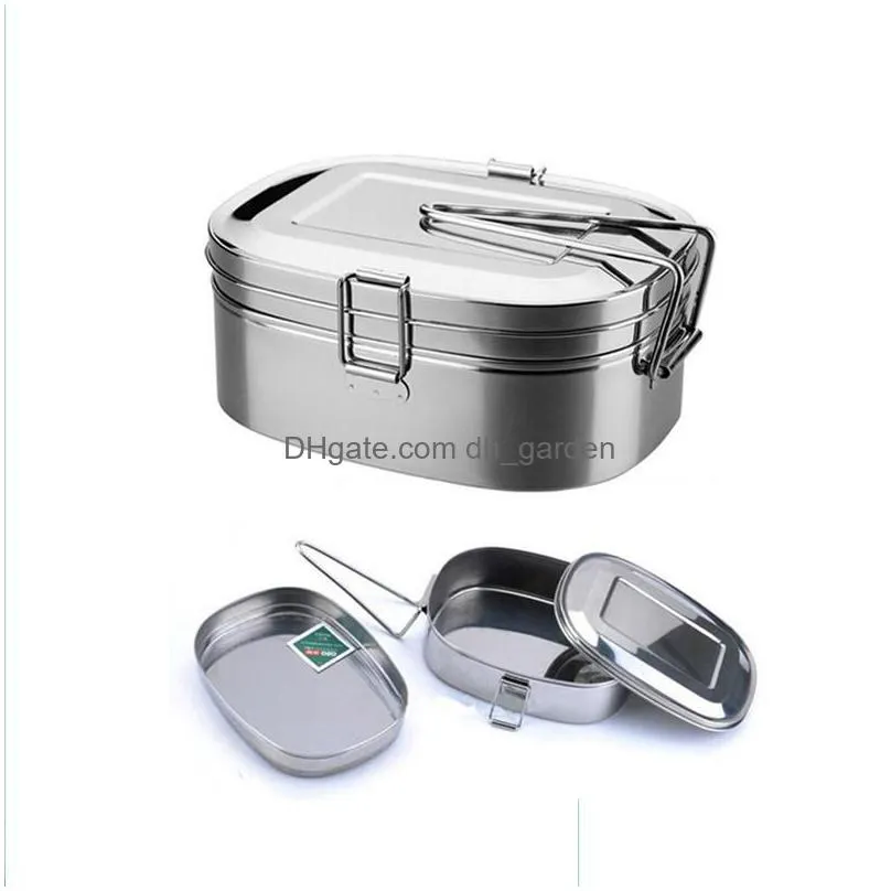 stainless steel lunchs box double deck lunch boxes with handle student tableware multipurpose dinner bags