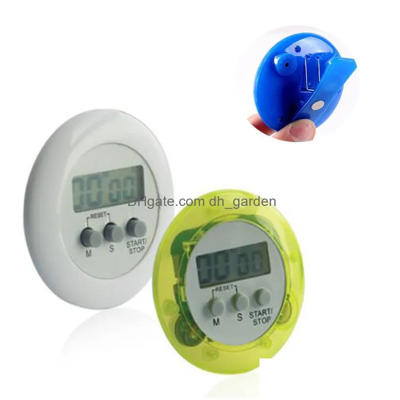 round electronics countdown timer desktop alarm digital home kitchen gadgets cooking tool calculagraph time meter