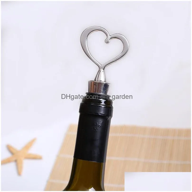 wedding guest gift kitchen bottle openers corkscrew wines stopper creative heart shaped pair of wine set