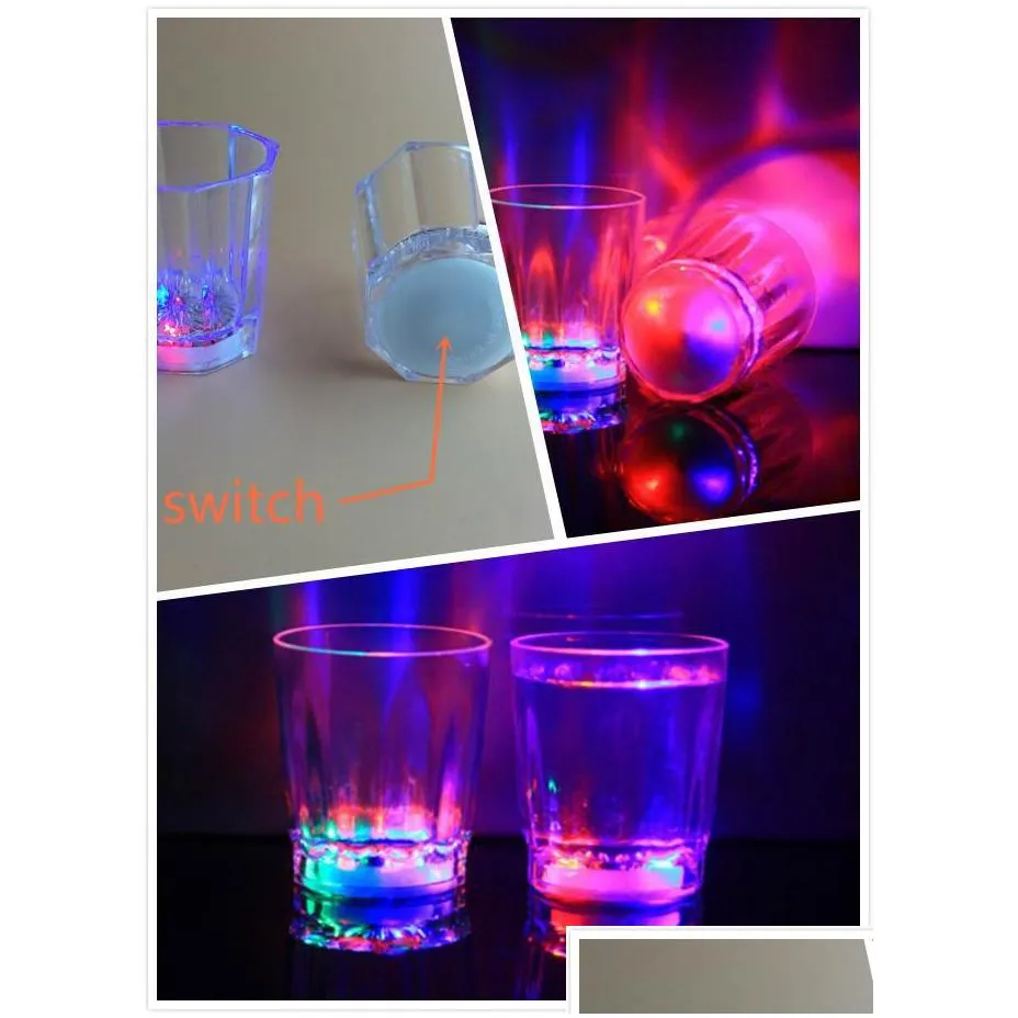 colorful led cup flashing s led plastic luminous neon cup birthday party night bar wedding beverage wine flash small mug 