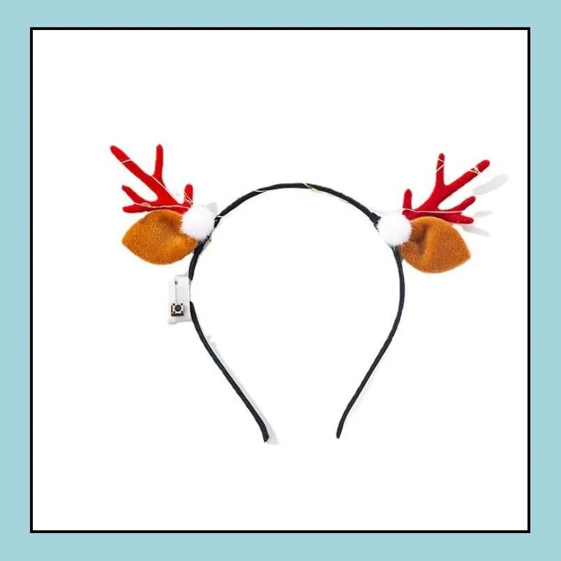 led antler headbands light up reindeer headband party decorations luminous glow headpieces flashing hair bands