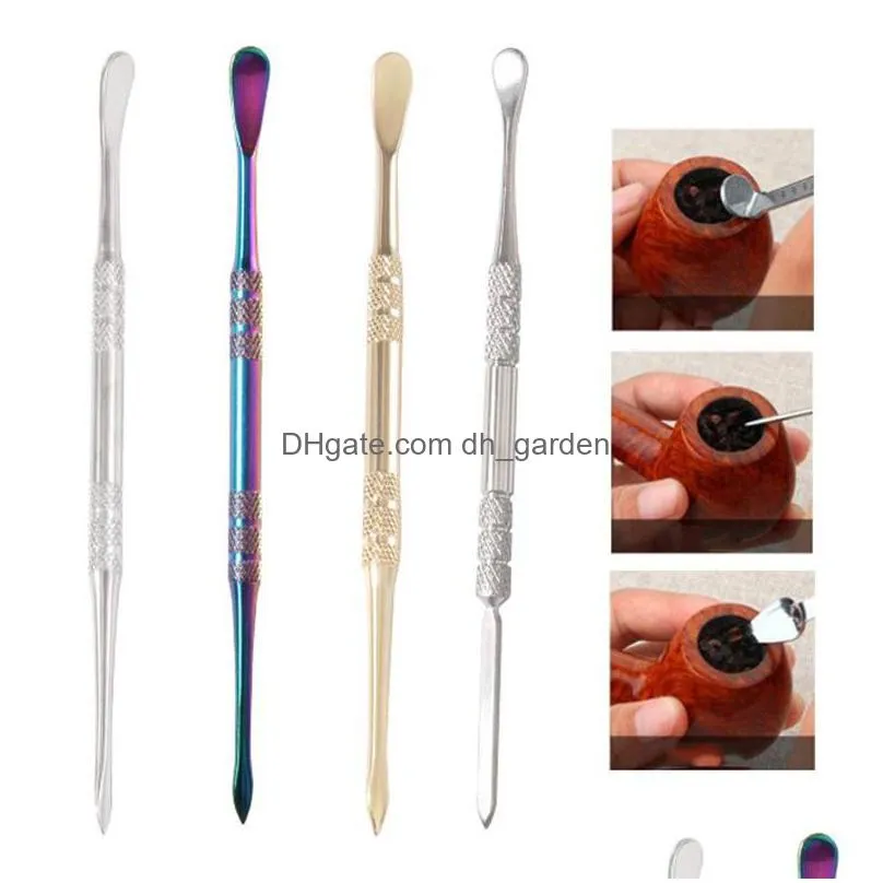 stainless steel hookah water pipes cleaning brushes pipe spoon herb smoking accessories candle carving tools