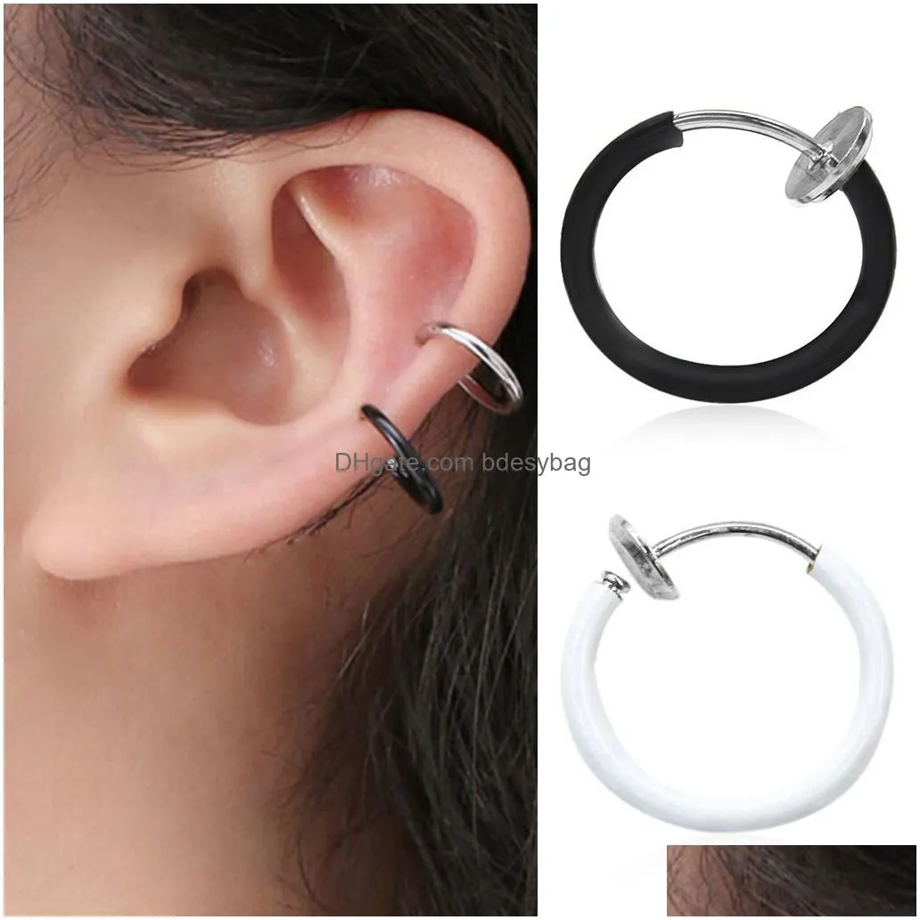wholesale classic style circle painless ear clip anti allergy alloy earbone clip stud nose ring