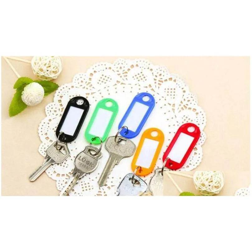 creative party favor suitcases classification tags plastic language keychain id name cards labels with ring hotel home blank key multi color 0