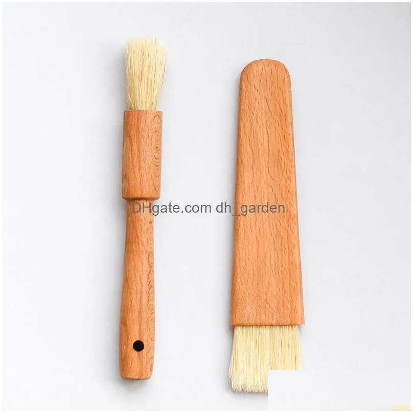 beech butter honey sauce baking brushes wooden bristle bbq brush household kitchen cooking tools