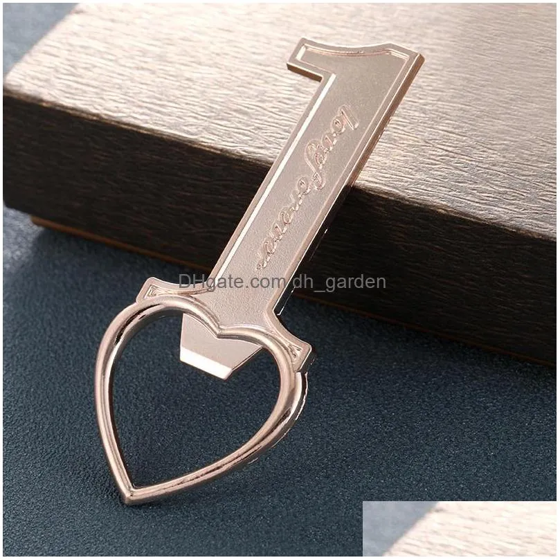 metal beer bottle opener creative number 1 heart shaped corkscrew wedding gift kitchen tools