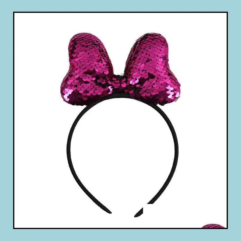 sequin crown mouse ears headbands boutique girls adults christmas birthday party cartoon hair band cosplay headwear photography props