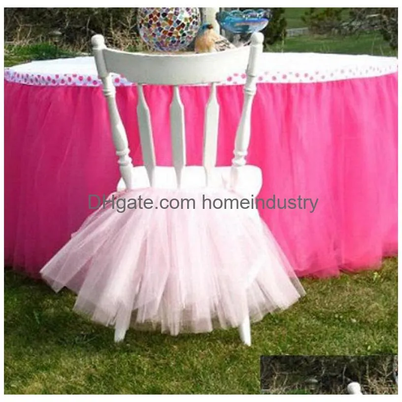 50cmx45cm party decoration european style chair tutu skirt lovely ruffles wedding decorations chairs covers birthday partys supplies 18mr