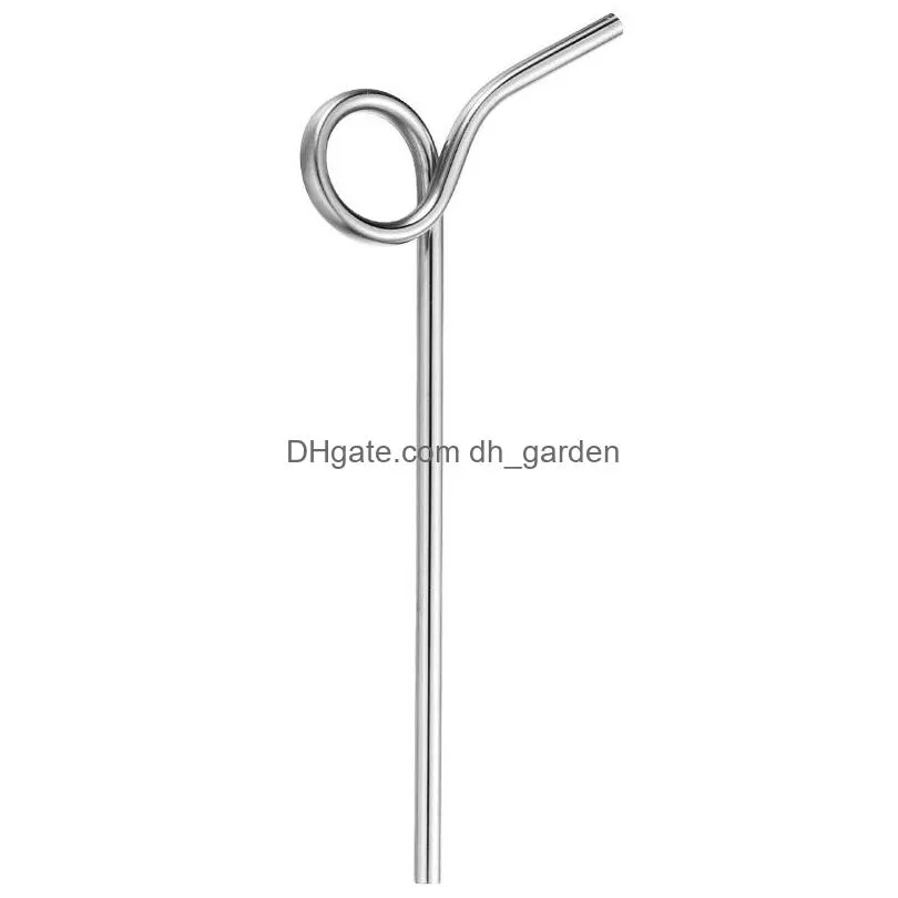 304 stainless steel curved straws metal household creative cocktail drink straw reusable bar drinking tools 7 colors