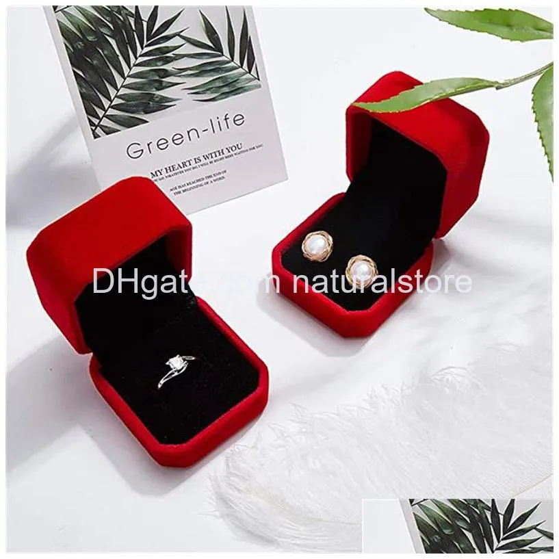 fashion engagement ring box wedding jewellery earring holder storage boxes gift packing for jewelry