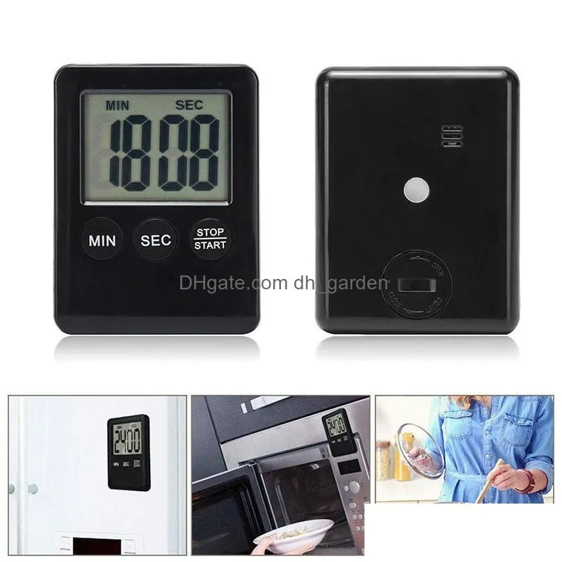 led digital kitchen timer plastic cooking count up countdown clock magnet alarm electronic baking tools