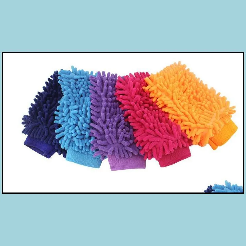 chenille microfiber scratch car wash mitt double sided household cleaning tools cleaning gloves organization mitts thick hot
