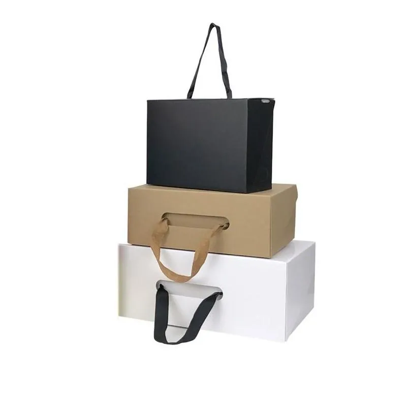 kraft paper case cartoon baby fold cardboard box portable square clothes shoes carton eco friendly packing 7sx g2