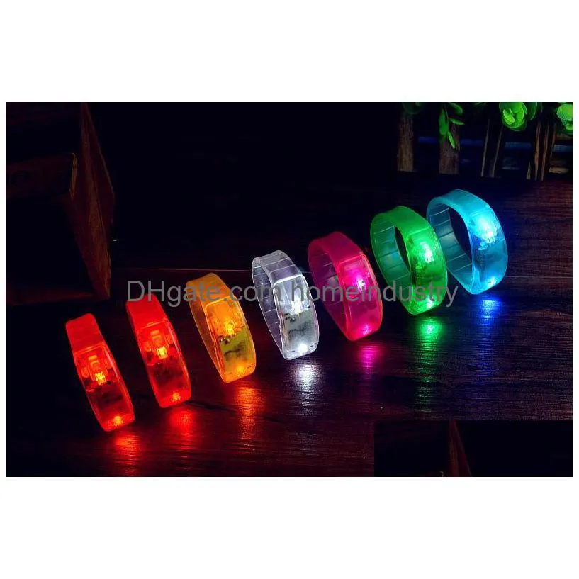 sound control led flashing bracelet light up music activated bangle luminous wristband for party night club bar disco cheer 3 2gl z