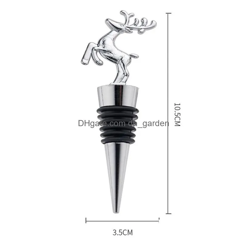 christmas wine stopper bar tools santa claus elk snowflake metal bottle stopper party supplies