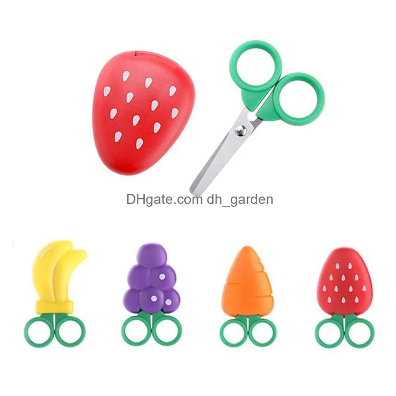 childrens stainless steel scissors hand tools creative fruit magnetic sticker cartoon scissors