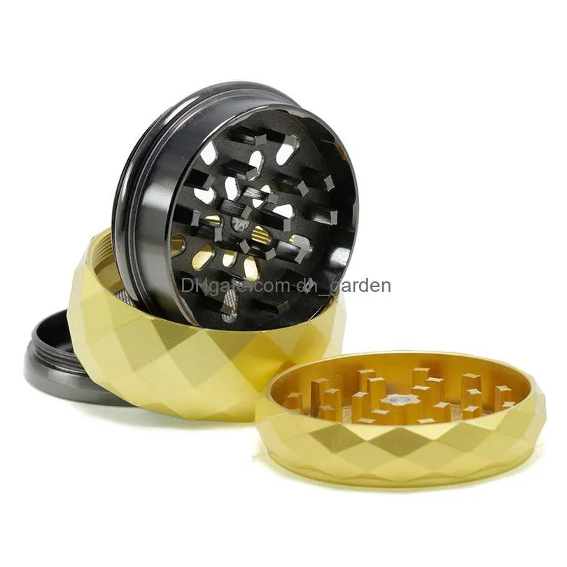 60mm zinc alloy smoke grinder household smoking accessories creative drum shaped color matching 4 layer tobacco grinders