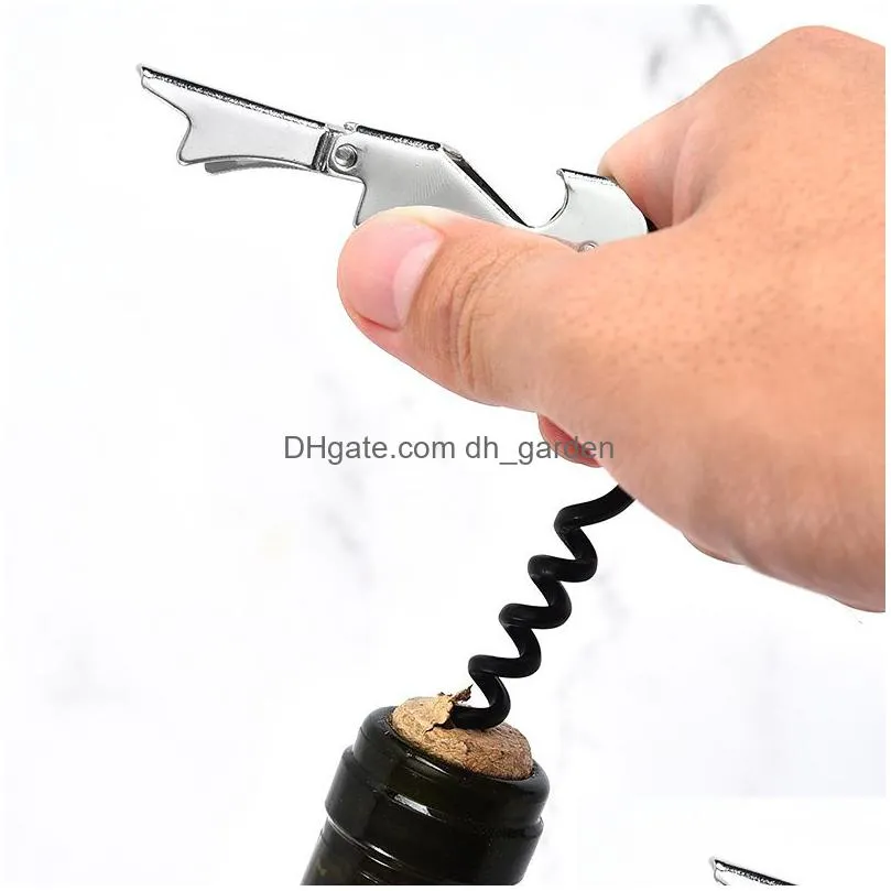 stainless steel beer bottle opener knife pull tap double hinged multifunctional wine corkscrew kitchen tools creative gift