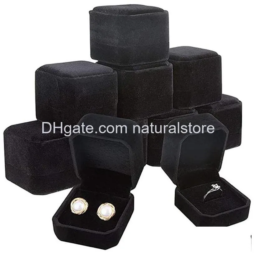 ring boxes earring pendant jewelry holder storage case gift packing box for wedding square display cases