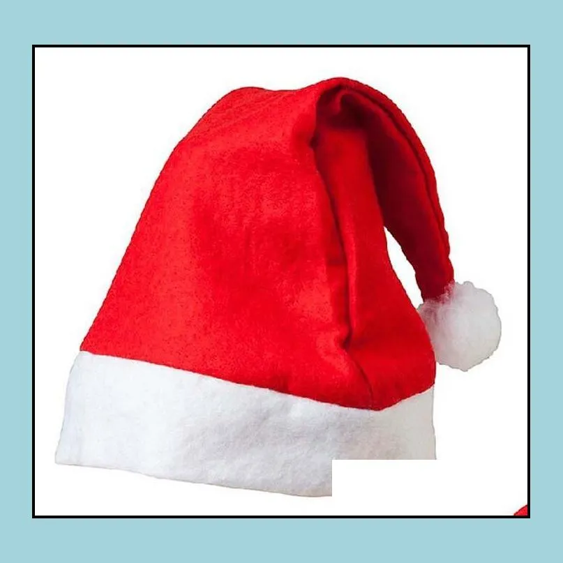 xmas party hats santa claus red cap children kids men women adults christmas hats non woven christmas decor cosplay props festive