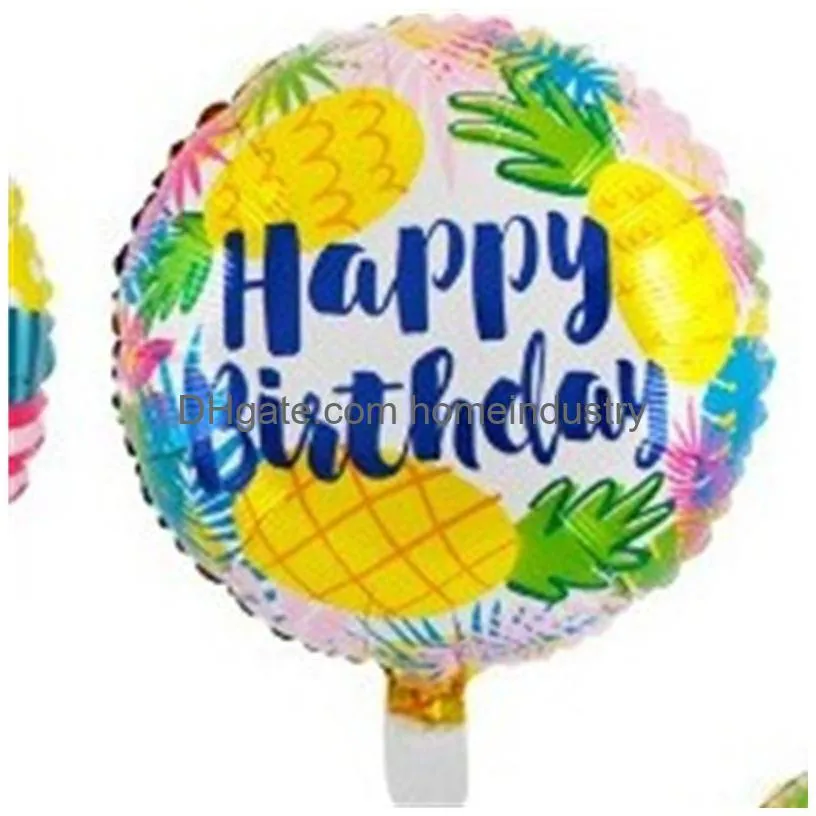 18 inch aluminum foil balloon happy birthday round ballons inflatable airballoon kids toys party decoraciones supplies 0 6my b2