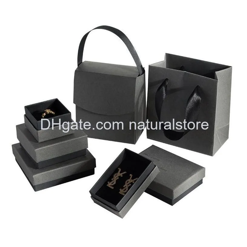cardboard paper jewelry boxes necklace earrings ring storage organizer jewellry gift packaging cases