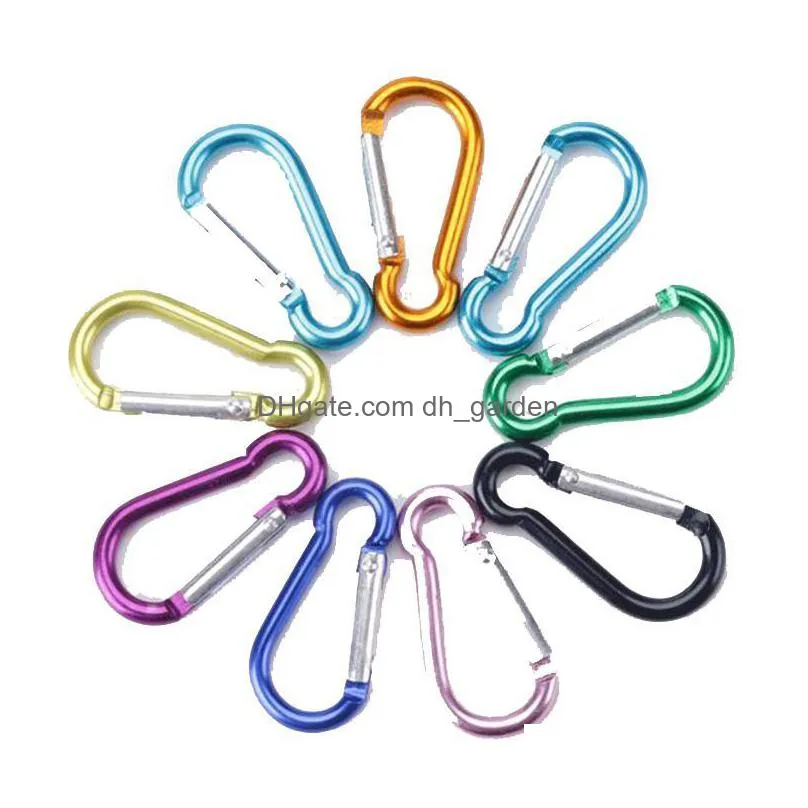 carabiner ring keyrings keychains outdoor sports camp snap clip hook keychain hiking aluminum metal convenient camping supplies